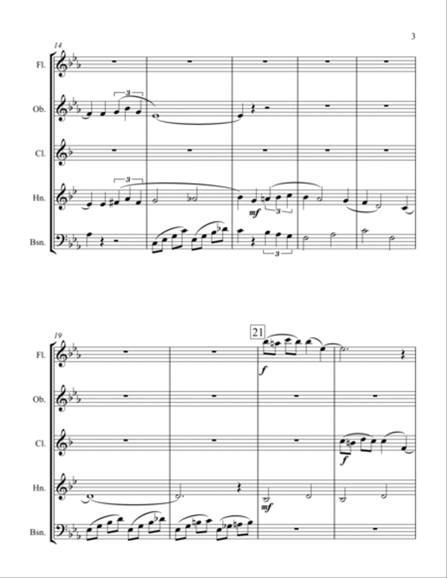 Some Enchanted Evening Woodwind Quintet scores gallery preview page 3