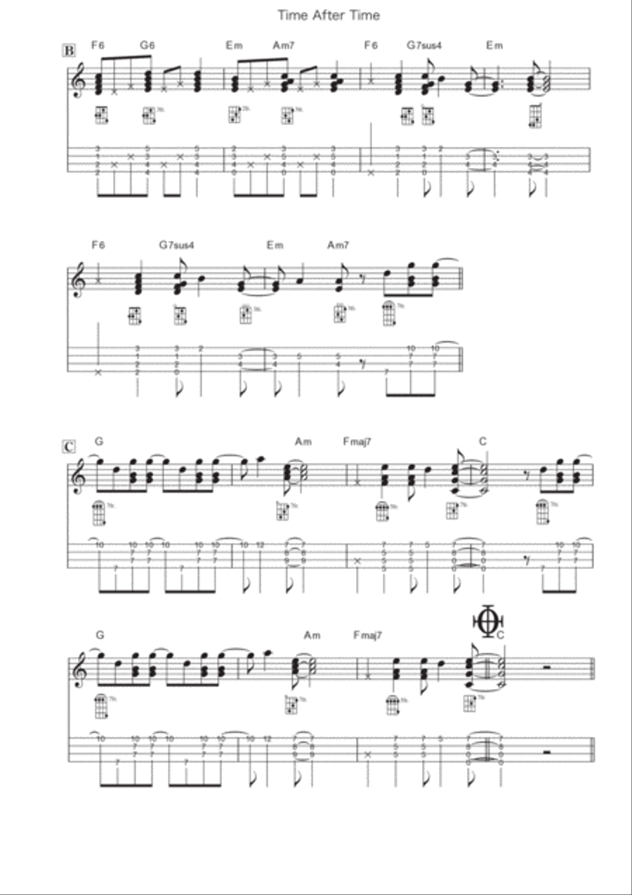 Time After Time Ukulele scores gallery preview page 2