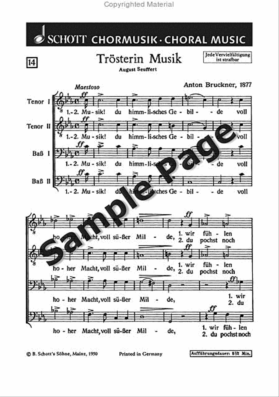 Bruckner Trosterin Musik(1877) Ttbb.chor TTBB scores gallery preview page 2