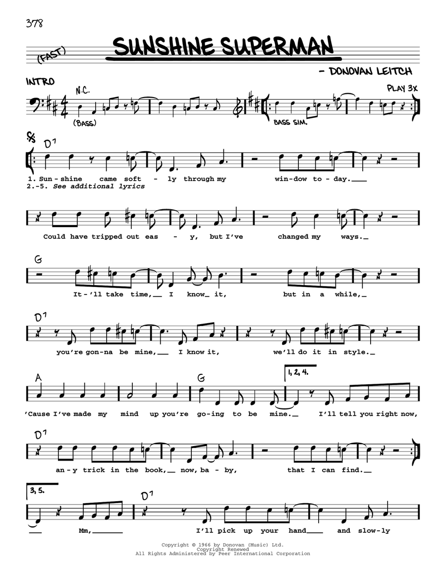 Sunshine Superman Voice scores gallery preview page 1