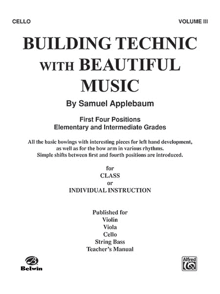 Building Technic with Beautiful Music - Volume III (Cello)