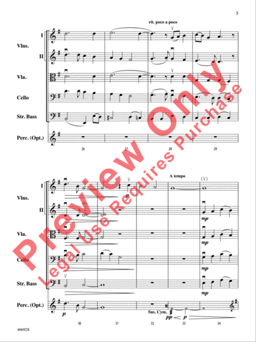 See Amid the Winter's Snow String Orchestra scores gallery preview page 6