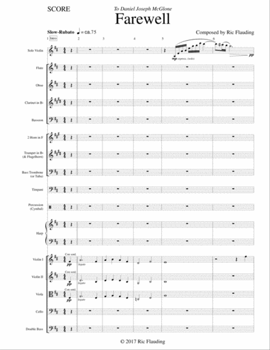 Farewell (Orch.) Chamber Orchestra scores gallery preview page 2