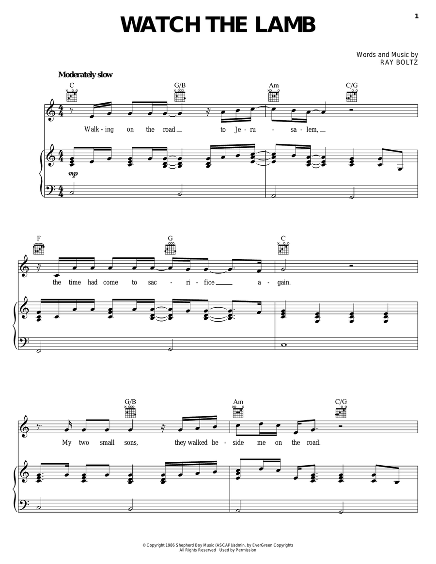Watch The Lamb Watch The Lamb Acoustic Guitar scores gallery preview page 1