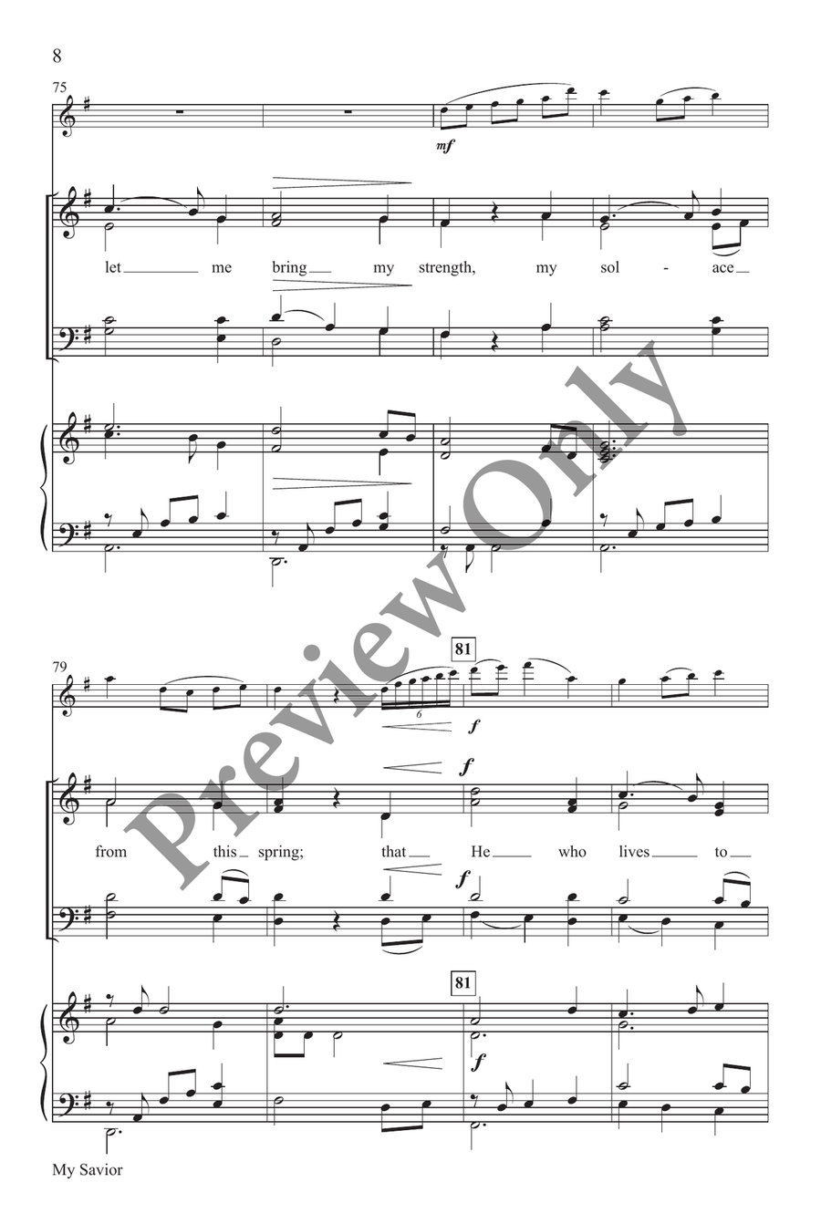My Savior My Savior 4-Part scores gallery preview page 8