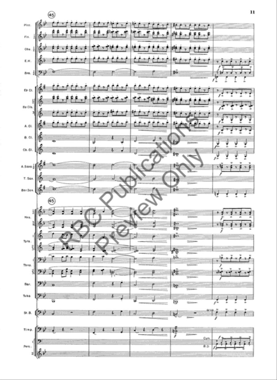 Overture In B Flat Concert Band scores gallery preview page 12