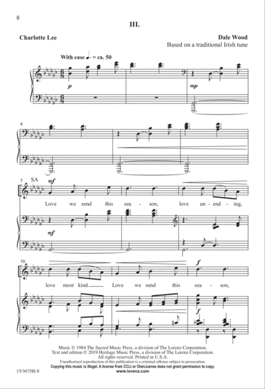 Three Winter Carols 4-Part scores gallery preview page 6