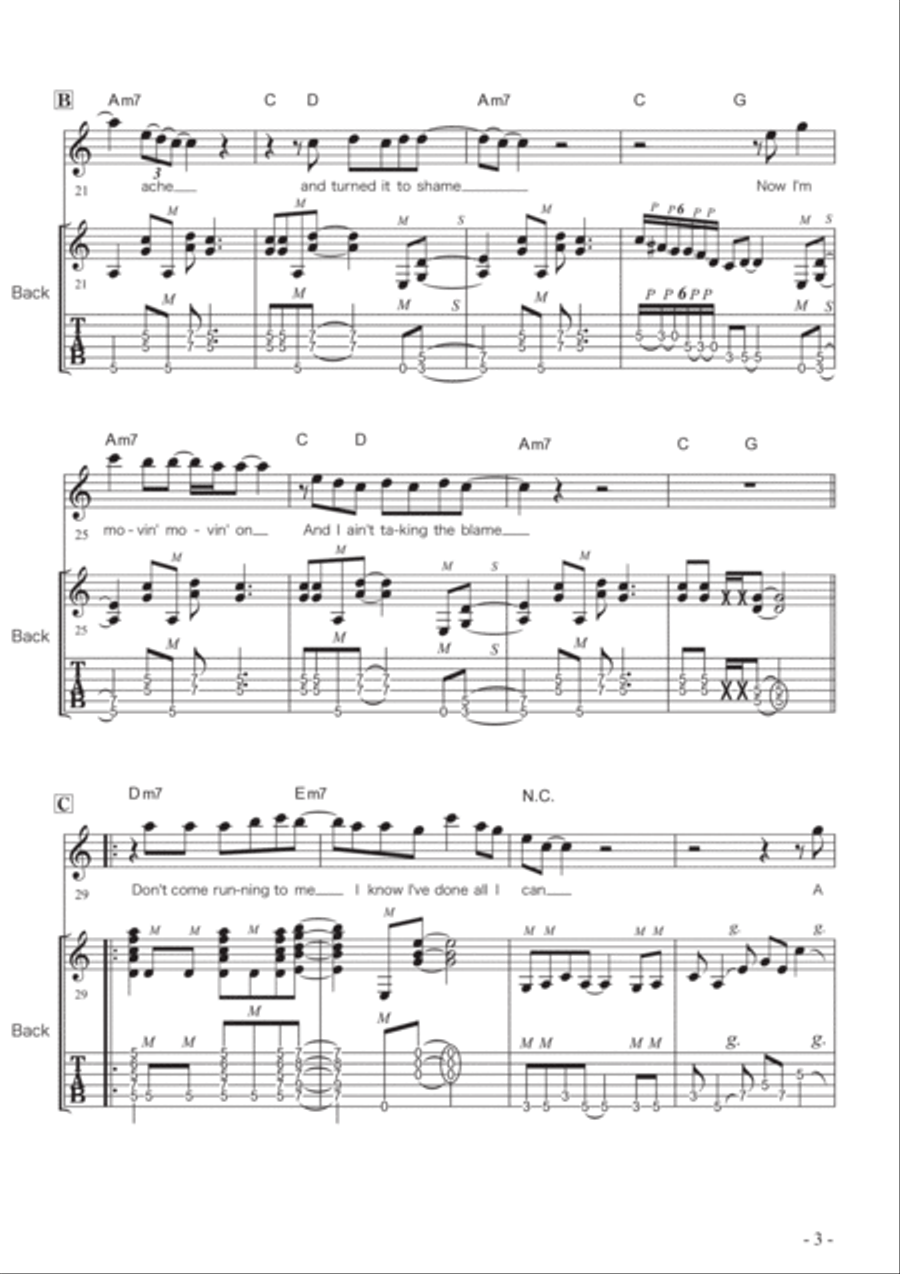 Fool For Your Loving Guitar Tablature scores gallery preview page 3