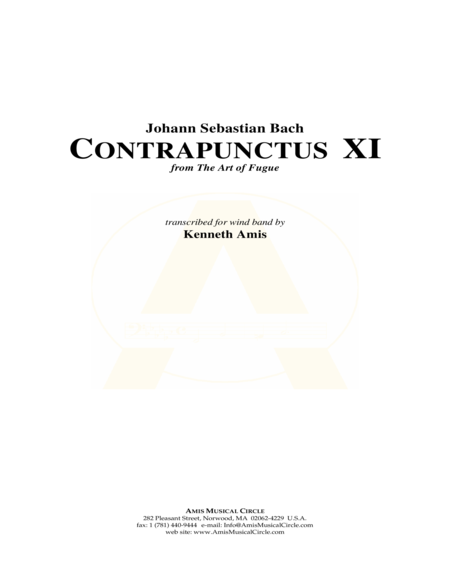 Contrapunctus 11 - STUDY SCORE ONLY