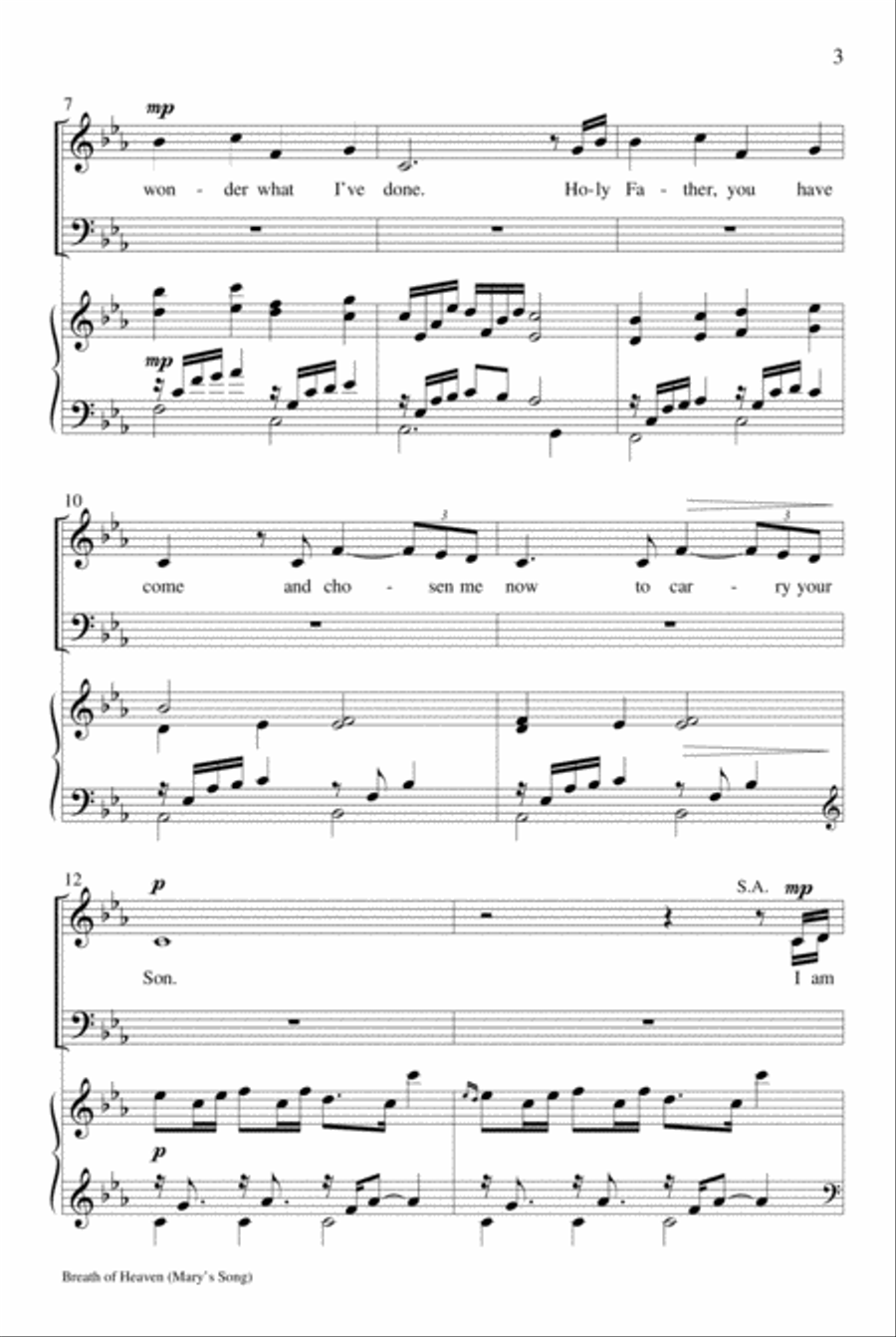 Breath of Heaven (Mary's Song) 3-Part scores gallery preview page 3
