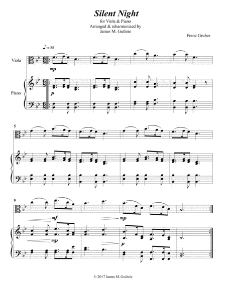 Silent Night for Viola & Piano image number null