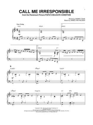 Book cover for Call Me Irresponsible [Jazz version] (arr. Brent Edstrom)