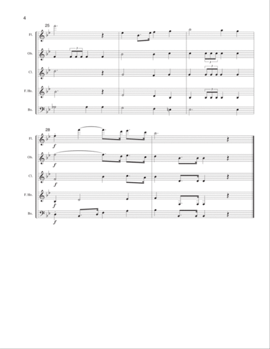 La Marseillaise, the French National Anthem Woodwind Quintet scores gallery preview page 5