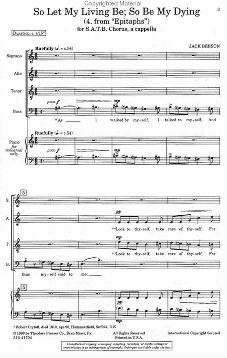 Epitaphs Epitaphs 4-Part scores gallery preview page 2