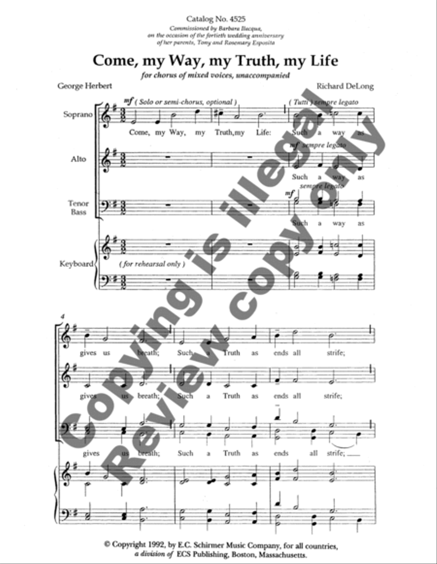 Come, My Way, My Truth, My Life 4-Part scores gallery preview page 5