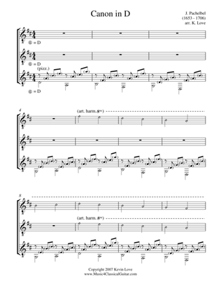 Canon in D (Guitar Trio) - Score and Parts