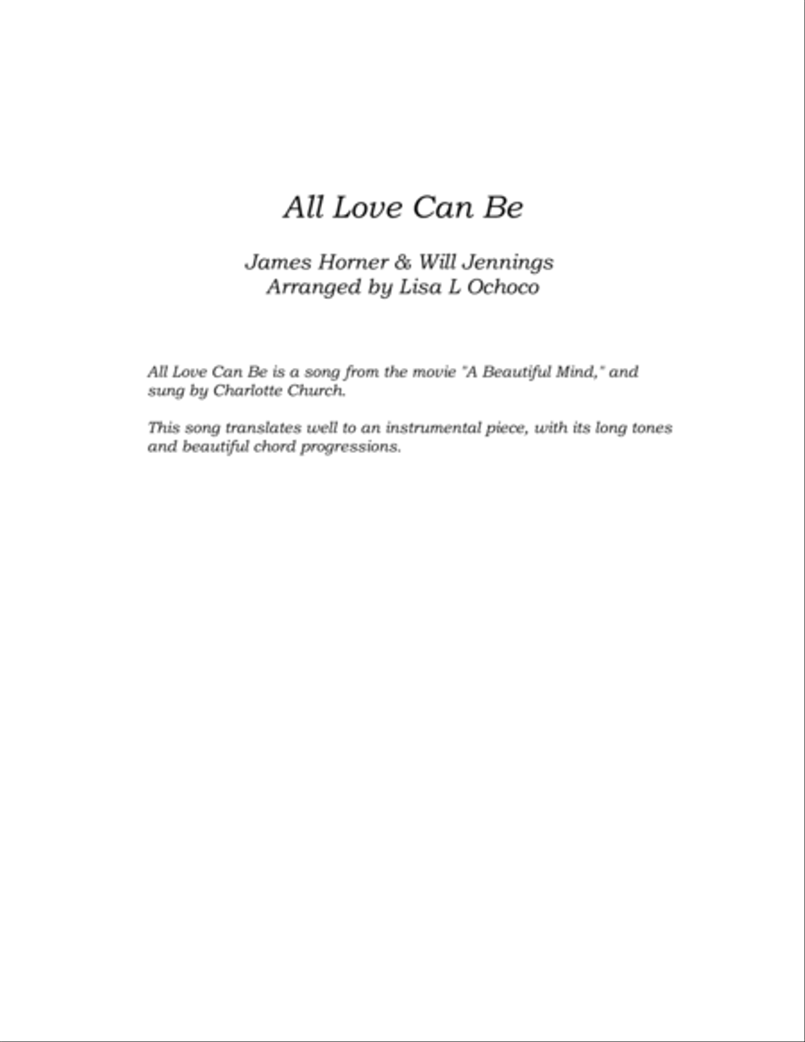 All Love Can Be Clarinet Quartet scores gallery preview page 4