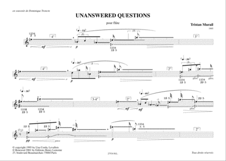 Unanswered Questions Flute Solo scores gallery preview page 2