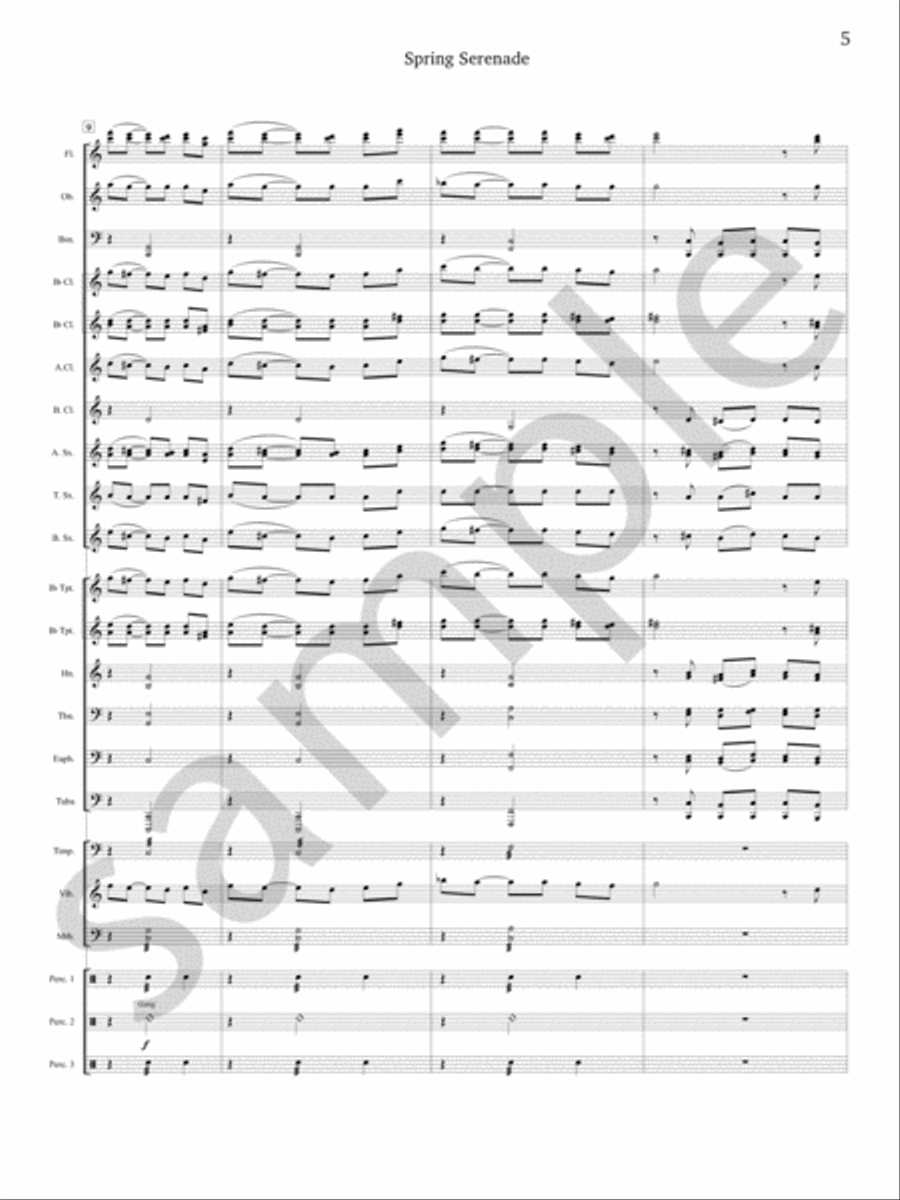 Spring Serenade Concert Band scores gallery preview page 6