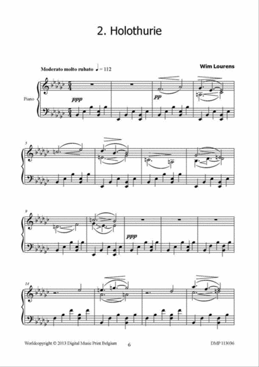 6 Invertébrés Piano Solo scores gallery preview page 3