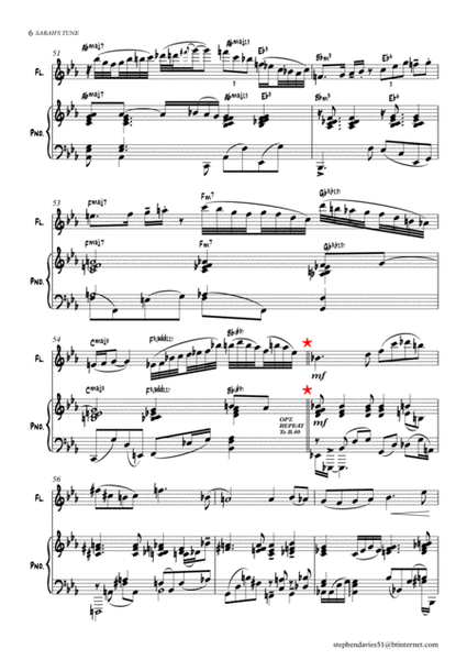'Sarah's Tune' By Stephen Davies for Flute & Piano image number null