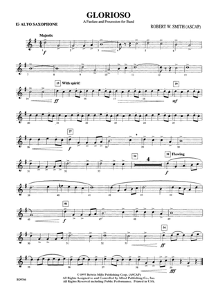 Glorioso (A Fanfare and Procession for Band): E-flat Alto Saxophone