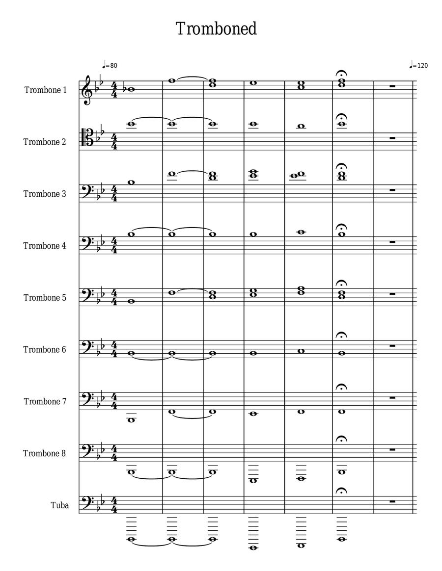 Trombone Chords Trombone Chords Brass Ensemble scores gallery preview page 1