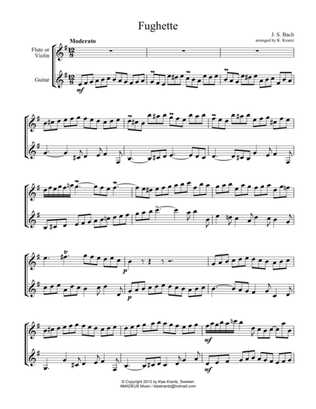 Fughette for violin or flute and guitar (score only)