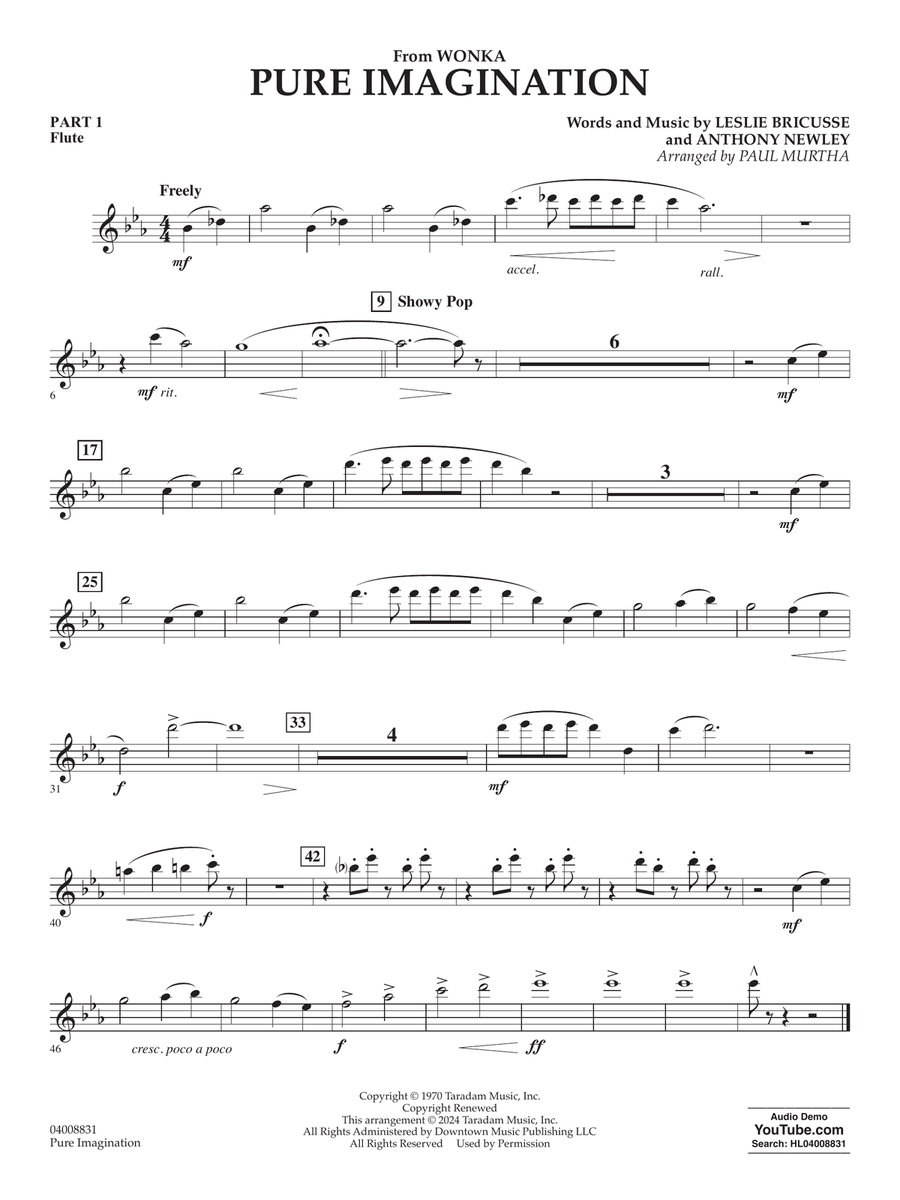 Pure Imagination - Pt.1 - Flute Concert Band scores gallery preview page 1