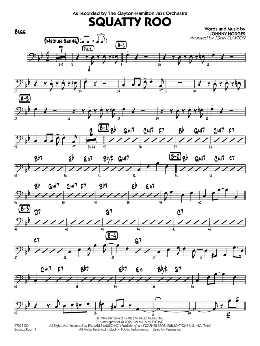 Squatty Roo (arr. John Clayton) - Bass
