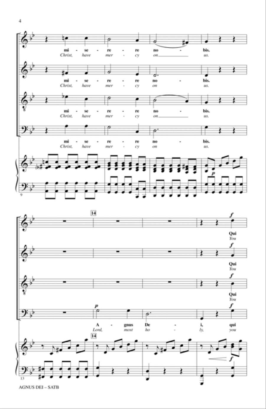 Agnus Dei Agnus Dei 4-Part scores gallery preview page 2