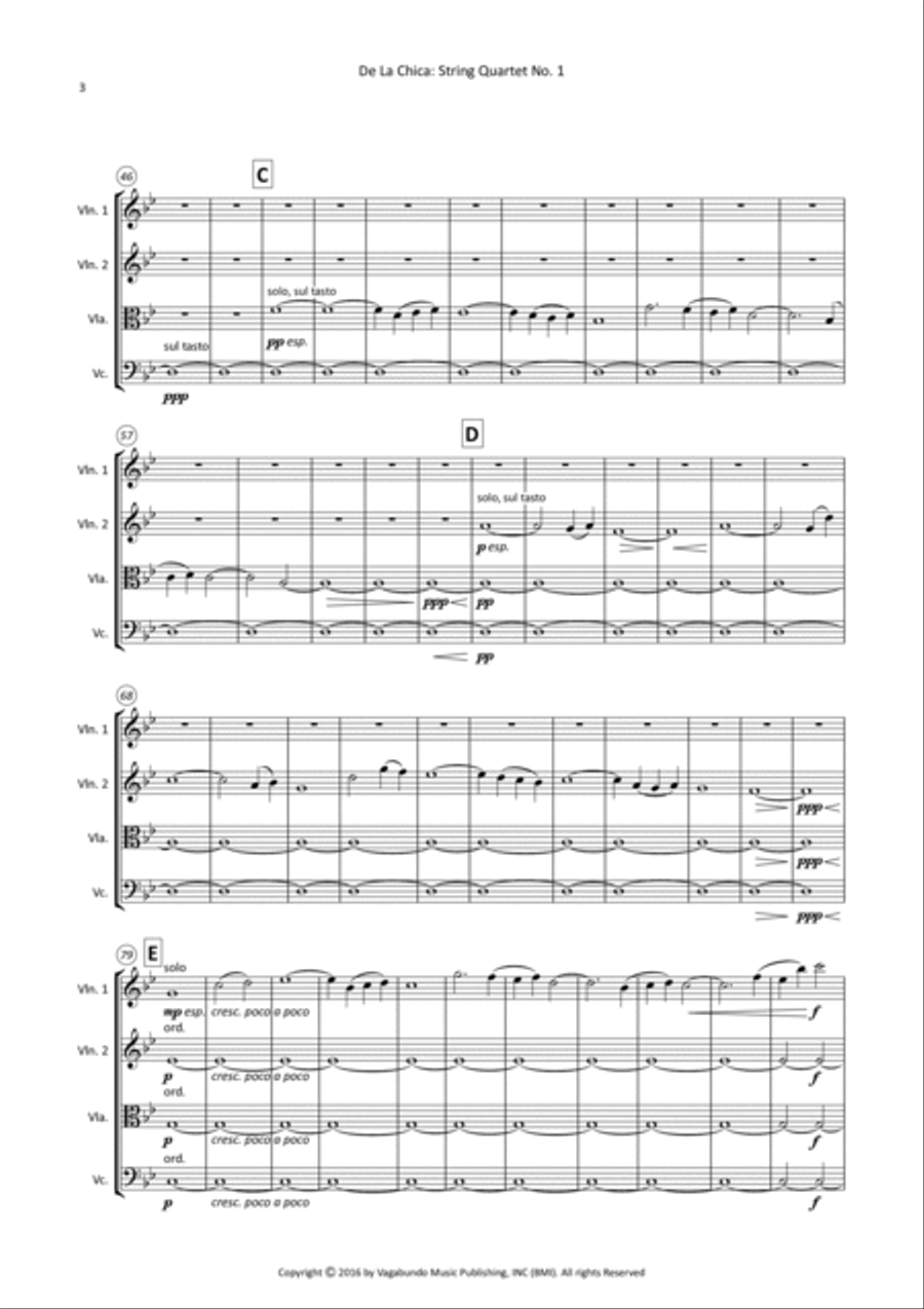 De La Chica: String Quartet Op. 7, No. 1 - Score Only String Quartet scores gallery preview page 5