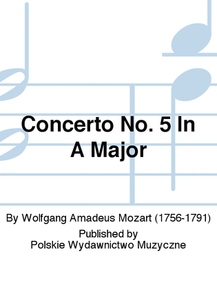 Book cover for Concerto No. 5 In A Major
