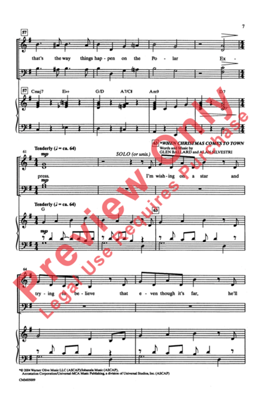 The Polar Express: A Choral Medley 4-Part scores gallery preview page 8