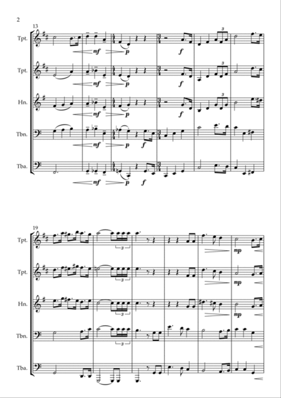 The Star-Spangled Banner (for Brass Quintet) Brass Quintet scores gallery preview page 3