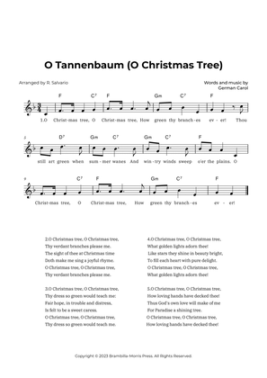 O Tannenbaum (O Christmas Tree) - Key of F Major