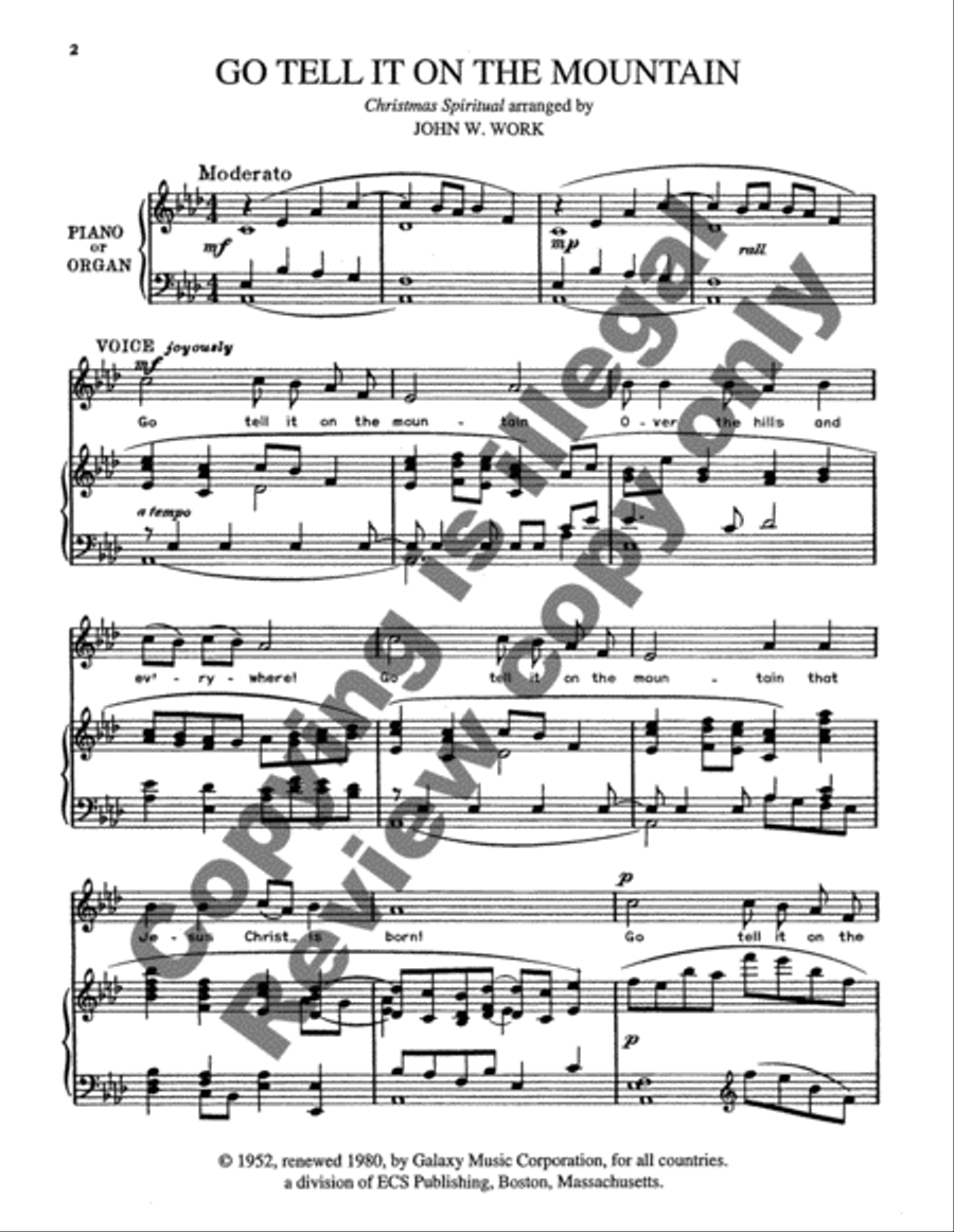 Go Tell It on the Mountain High Voice scores gallery preview page 5