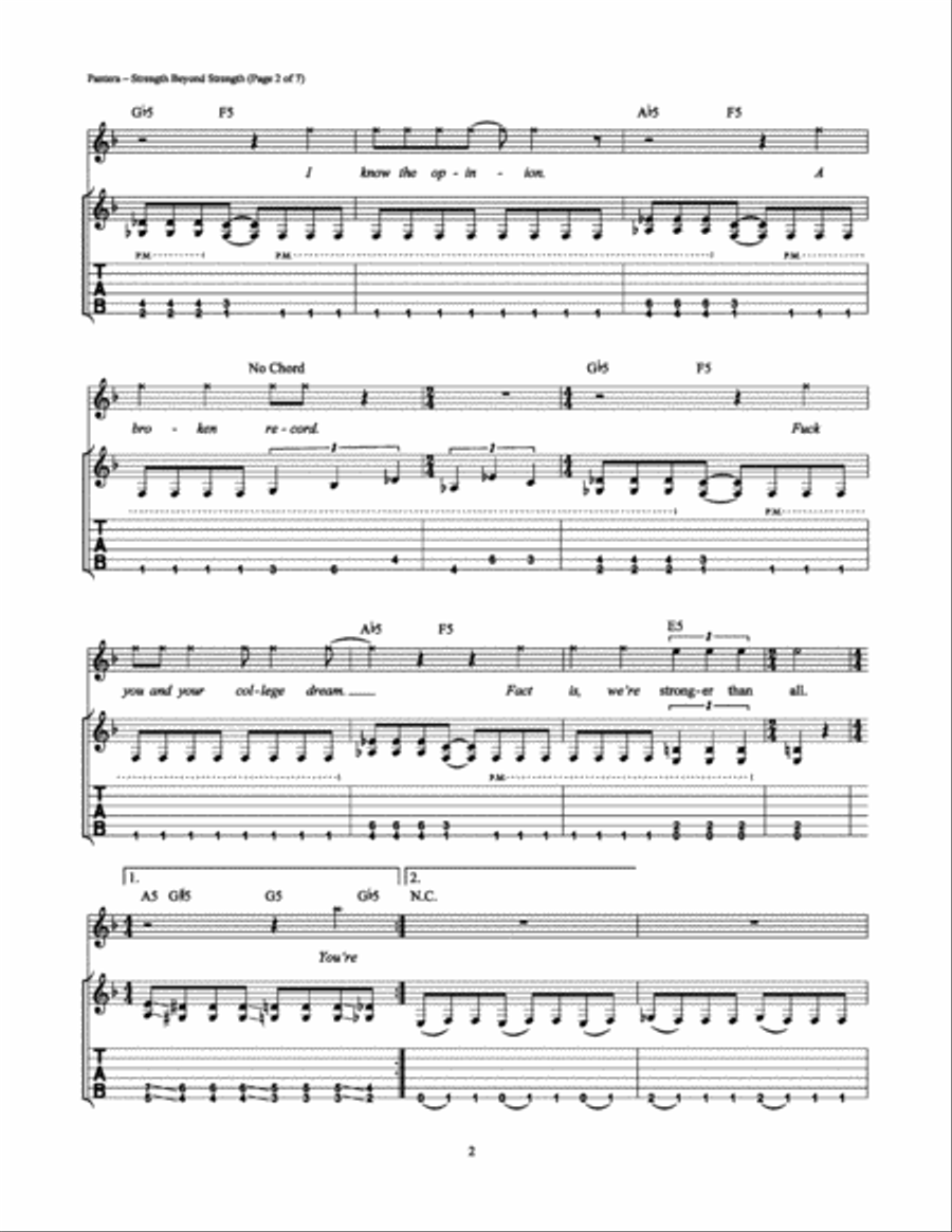 Strength Beyond Strength Electric Guitar scores gallery preview page 2