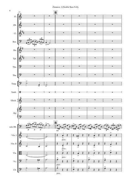A DOUBLE BASS FOLLY, A Short Concerto for Double Bass and Orchestra Double Bass - Digital Sheet Music