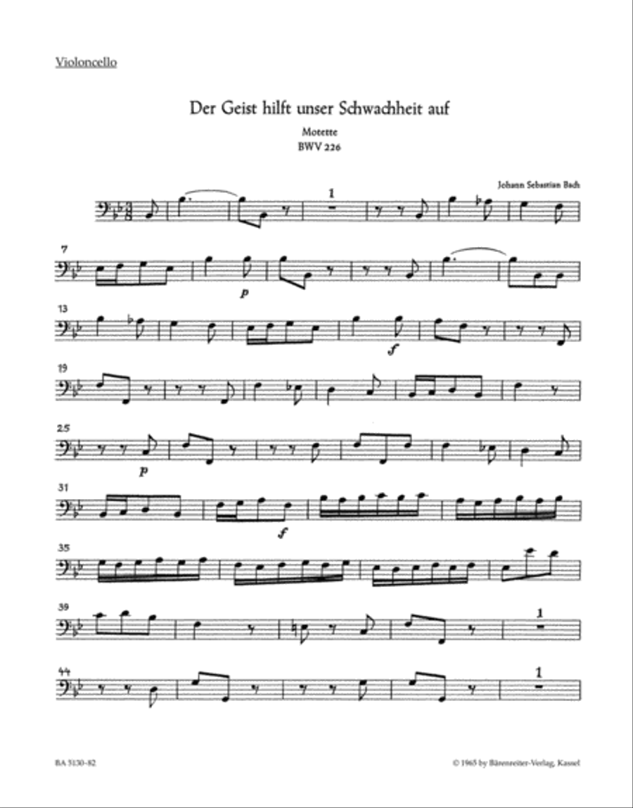 Der Geist hilft unser Schwachheit auf, BWV 226 Choir scores gallery preview page 1