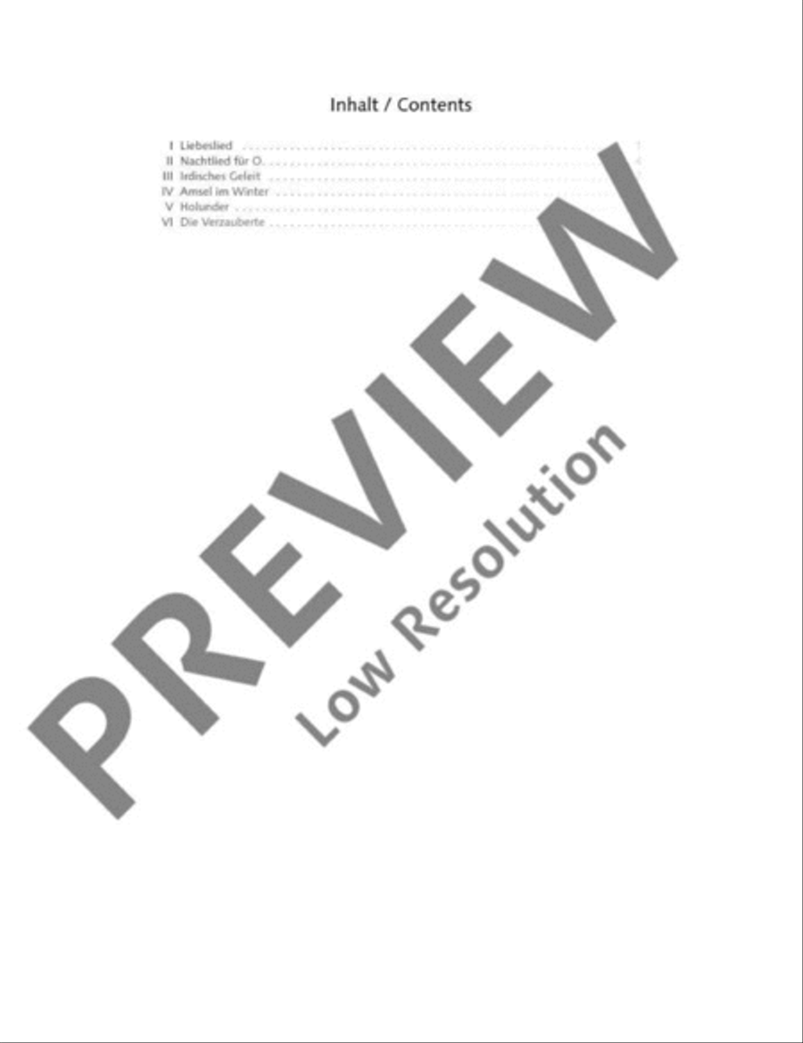 Sechs Lieder Sechs Lieder High Voice scores gallery preview page 3