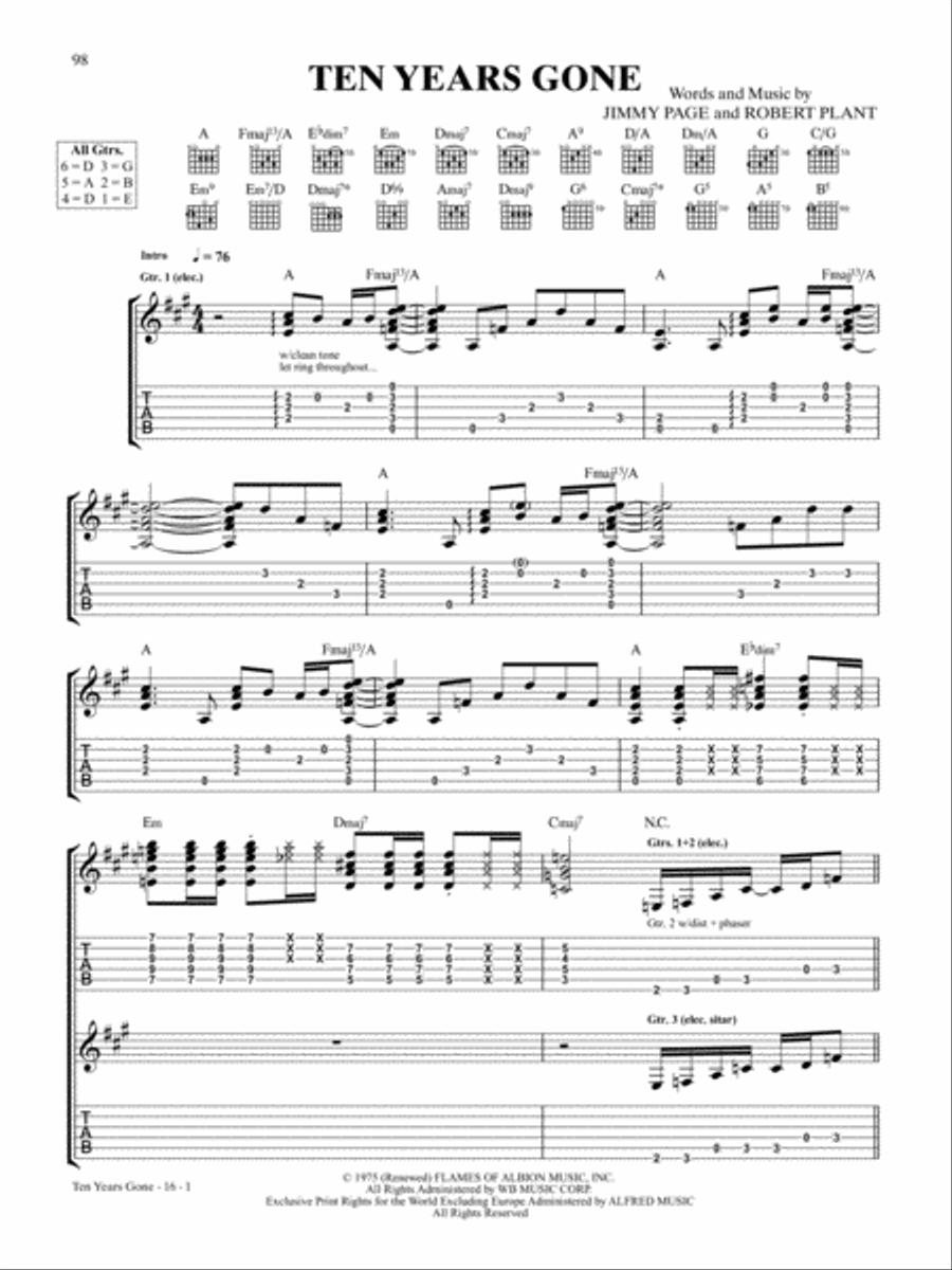 Led Zeppelin -- Physical Graffiti Platinum Guitar Electric Guitar scores gallery preview page 5