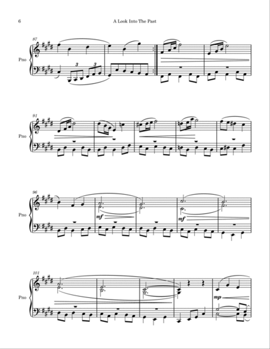 A Look Into The Past Piano Solo scores gallery preview page 6