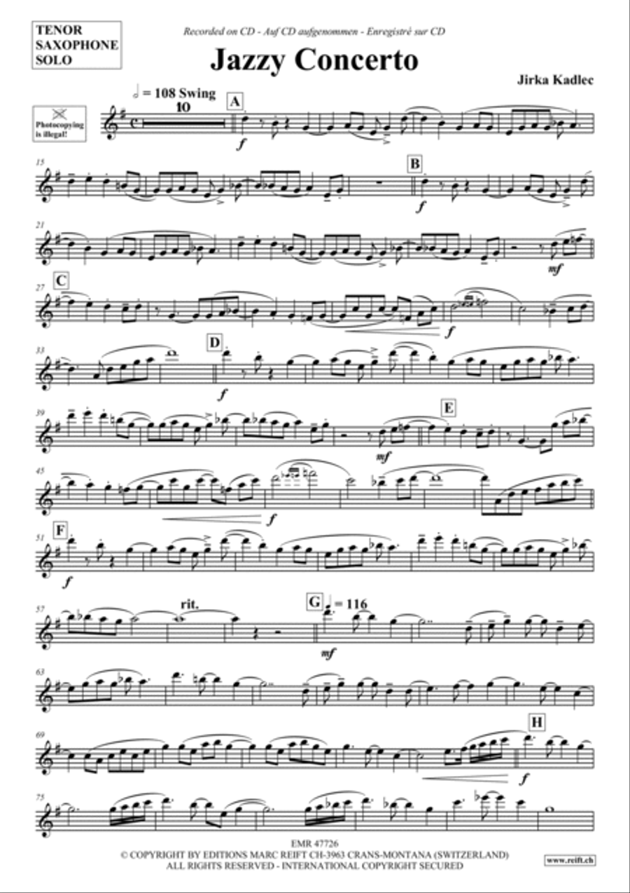 Jazzy Concerto Tenor Saxophone scores gallery preview page 2