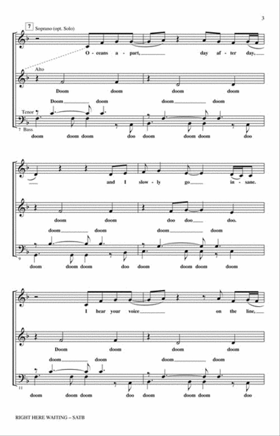 Right Here Waiting 4-Part scores gallery preview page 3