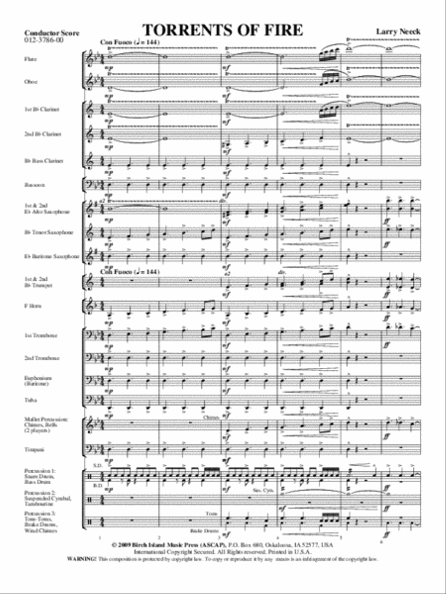 Torrents of Fire Concert Band scores gallery preview page 2