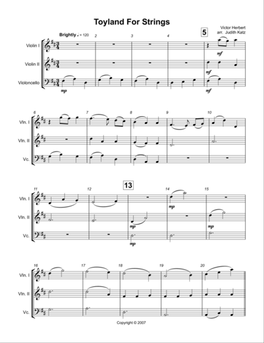 Toyland For Strings Toyland For Strings String Trio scores gallery preview page 1