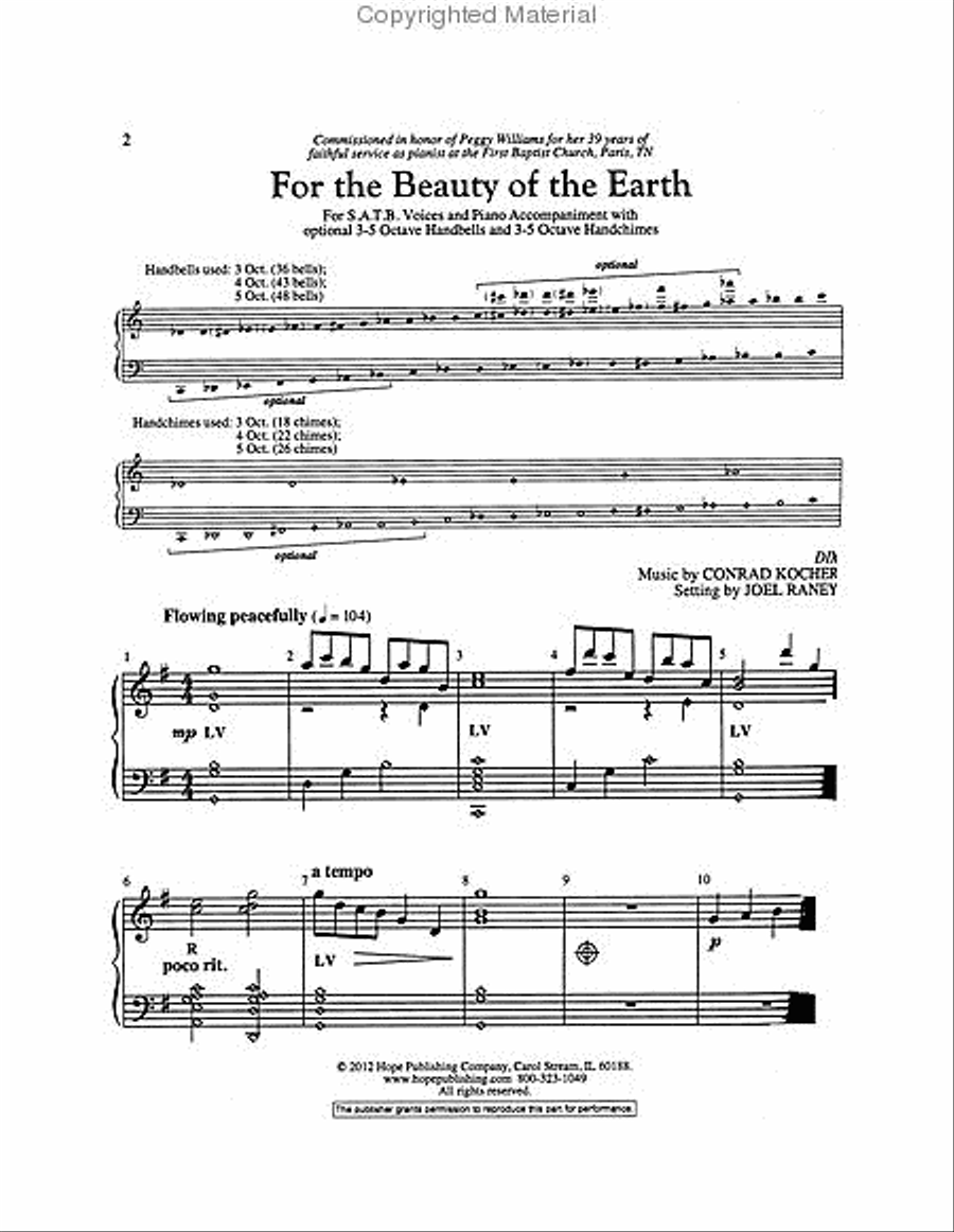 For the Beauty of the Earth Choir scores gallery preview page 2