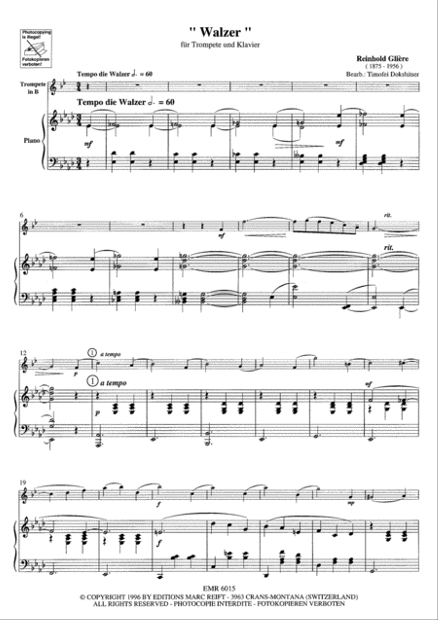 Walzer Walzer Trumpet Solo scores gallery preview page 3