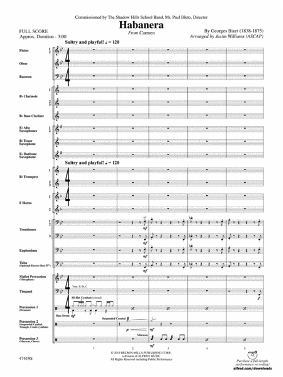 Habanera: Score Concert Band scores gallery preview page 3
